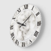 Romanumerische Wall-Uhr aus weißem Marmor Große Wanduhr (Winkel)