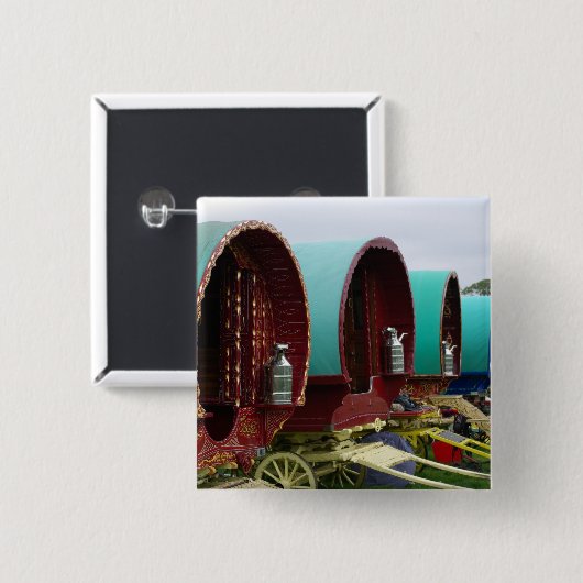 Romany gypsy caravans button (Vorne & Hinten)