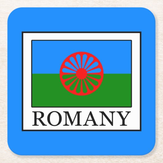 Romany Rechteckiger Pappuntersetzer (Vorderseite)