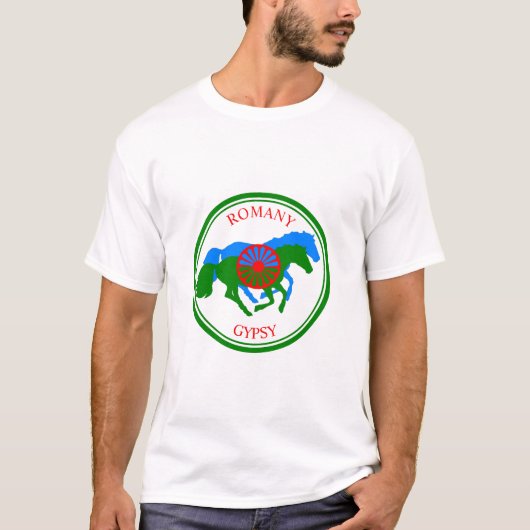 Romany Sinti und Roma flagge und Pferde T-Shirt (Vorderseite)