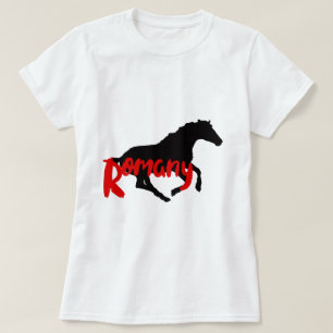 Romany-Sinti und Roma-Text und Pferd T-Shirt