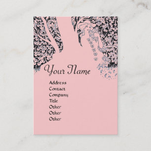 ROMANZE MONOGRAMM , schwarz und rosa Visitenkarte