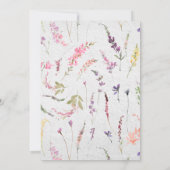 Romatic Watercolor Wildblume Calligraphy Wedding Einladung (Rückseite)