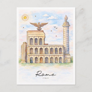 Rome Architecture Watercolor | Italy Travel Feiertagspostkarte