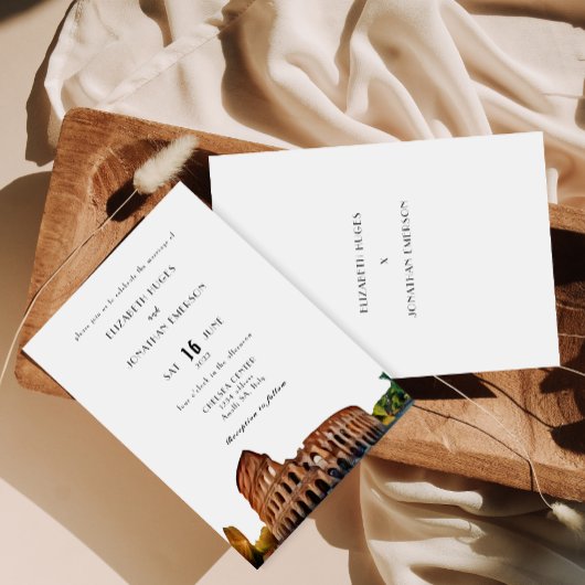 Rome Art Painting Wedding Invitation Einladung