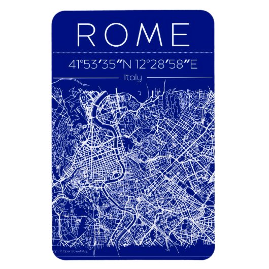 Rome Blueprint City Map Magnet (Vertikal)