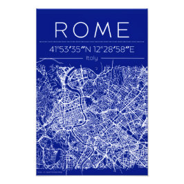 Rome Blueprint City Map Poster