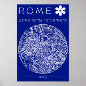 Rome Blueprint City Map Poster – Circular Design (Vorne)
