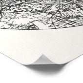 Rome City Map Poster circular Minimal Wall Art (Ecke)