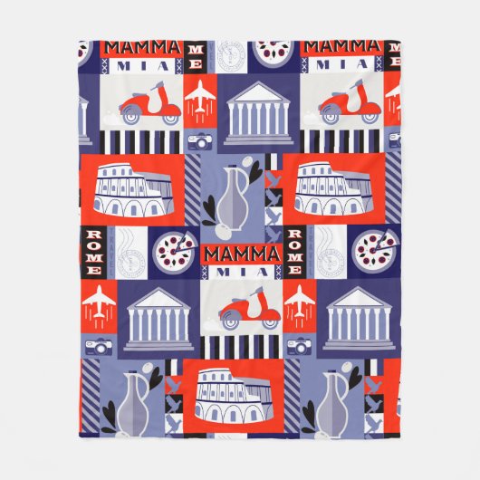 Rome city seamless decorative pattern design. Trav Fleecedecke (Vorderseite)