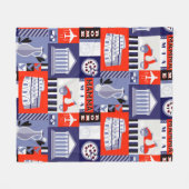 Rome city seamless decorative pattern design. Trav Fleecedecke (Vorderseite (Horizontal))