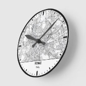 Rome Clock City Line Art Runde Wanduhr (Winkel)