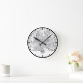 Rome Clock City Line Art Runde Wanduhr (Zuhause)
