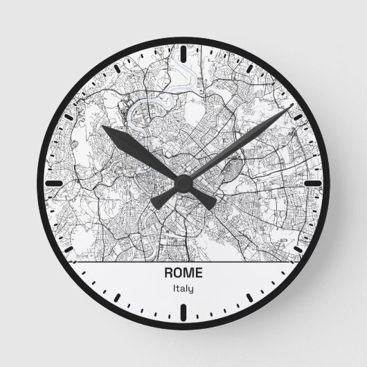 Rome Clock City Line Art Runde Wanduhr (Vorderseite)