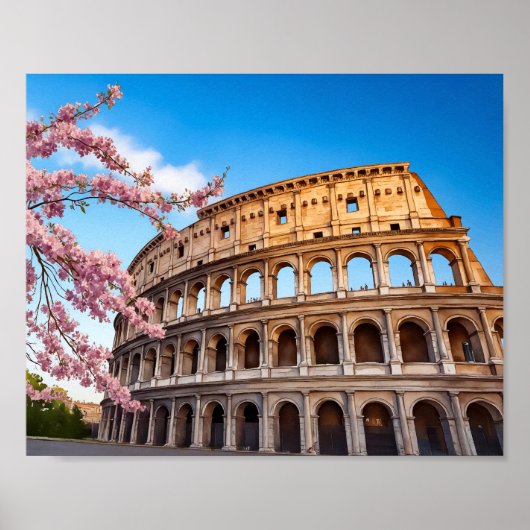 Rome Colosseum Italy Painted Poster (Vorne)