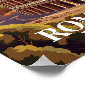 Rome Colosseum Italy Travel Illustration Poster (Ecke)