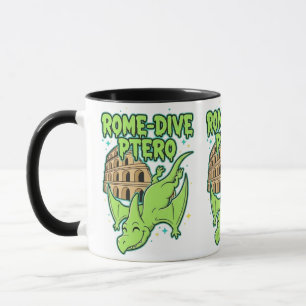 Rome-Dive Ptero Süßer Dinosaurier & Colosseum Reis Tasse