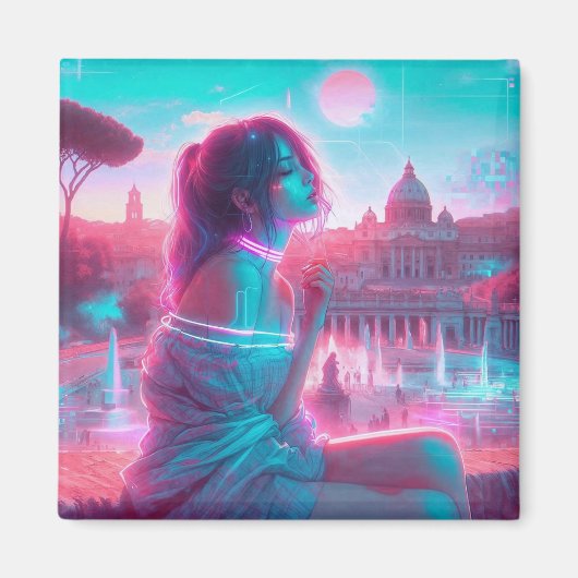 Rome | Ethereal Dreamy Urban Vaporwave Retrowave Magnet (Vorne)