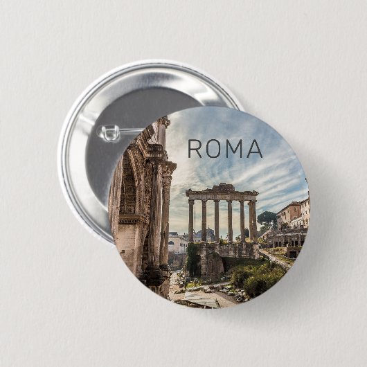 Rome Forum Romanum Italy Holiday Souvenir Button (Vorne & Hinten)