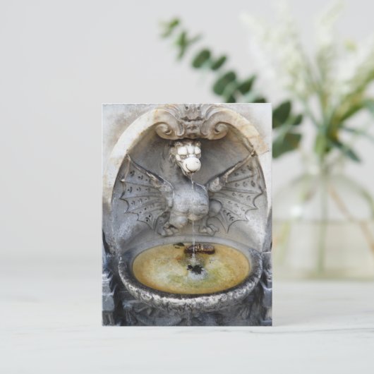 Rome Fountain Dragon Ancient Water Italy Monument Postkarte (Stehend Vorderseite)