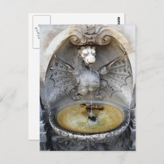 Rome Fountain Dragon Ancient Water Italy Monument Postkarte (Vorne/Hinten)