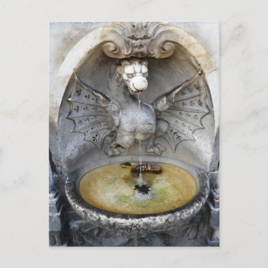 Rome Fountain Dragon Ancient Water Italy Monument Postkarte (Vorderseite)