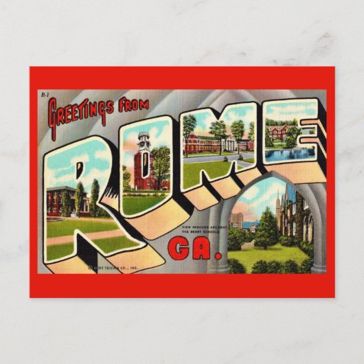 Rome Georgia Vintage-Postkarte Postkarte (Vorderseite)
