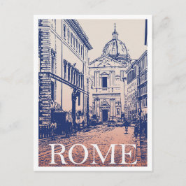 Rome Italy Illustration Art vintage Travel Postkarte
