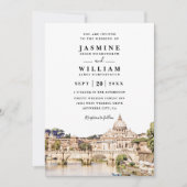 ROME Italy Skyline Destination QR Code Wedding Einladung (Vorderseite)
