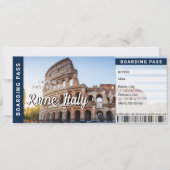 Rome Italy Trip Surprise Boarding Pass Card Einladung (Vorderseite)