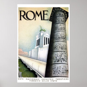 Rome Italy Vintage Travel Poster