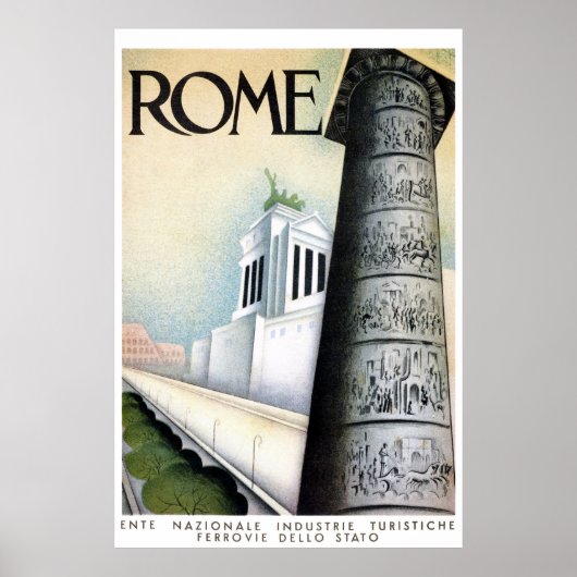 Rome Italy Vintage Travel Poster (Vorne)