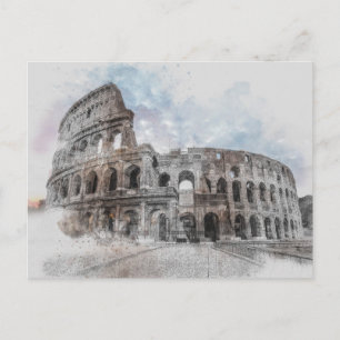 Rome Kolosseum Vintage-Reisepostkarte – Italien Postkarte