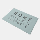 Rome Latitude Longitude Fußmatte (Schrägansicht)