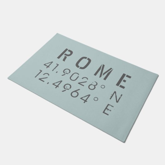 Rome Latitude Longitude Fußmatte (Schrägansicht)
