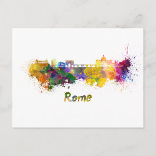 Rome skyline im Watercolor Postkarte