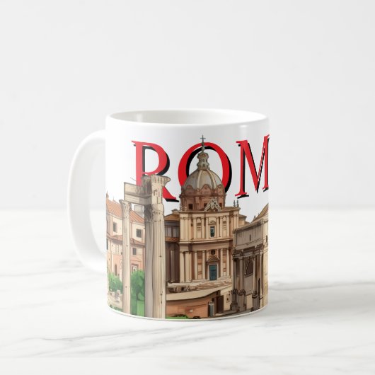 Rome Tasse – Römisches Forum | Souvenir Kaffeetass (Vorderseite Links)