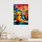 Rome Teddy Fauvist Sunset Skyline Print Poster (Küche)