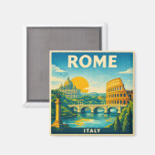 Rome Vintage Travel Poster Magnet (Vorderseite/Rückseite)