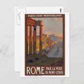 "Rome" Vintage Travel Poster Postkarte (Vorne/Hinten)