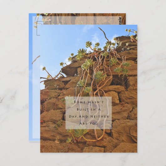 Rome Wasn't Built in a Day Postcard Postkarte (Vorne/Hinten)