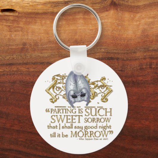 Romeo & Julia Zitat (Gold-Version) Schlüsselanhänger (Vorderseite)