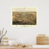 Romeo Michigan 1868 Antike Panoramakarte Poster (Küche)