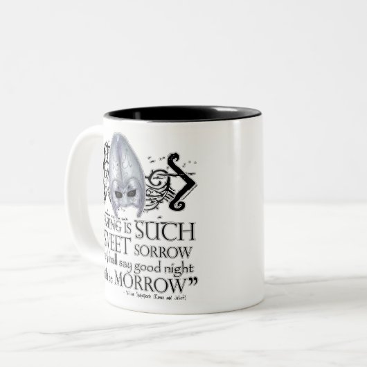 Romeo- u. Julietzitat Zweifarbige Tasse (Vorderseite Links)