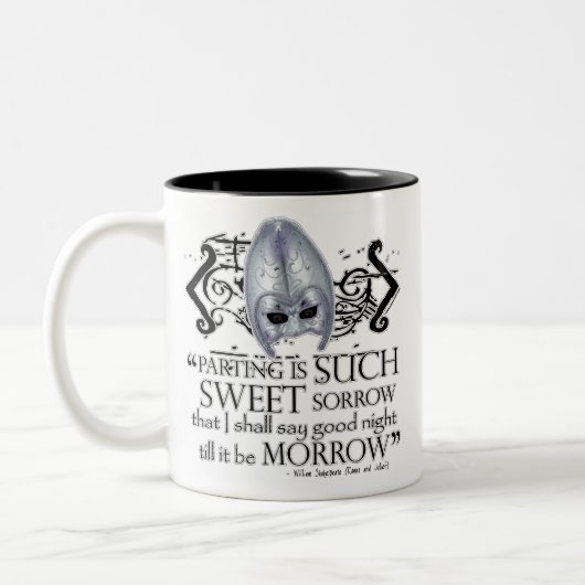 Romeo- u. Julietzitat Zweifarbige Tasse (Links)