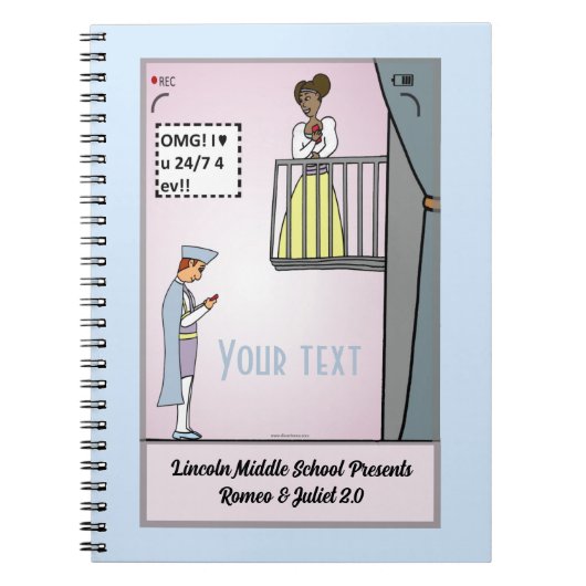 Romeo und Julia 2.0 Spiral Notebook Notizblock (Vorderseite)