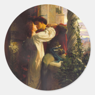 Romeo und Julia c. 1884 von Sir Frank Dicksee Runder Aufkleber