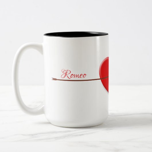 Romeo und Julia Personalisierte Liebe Tasse (Links)
