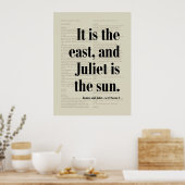 Romeo und Julia Shakespeare Zitat "The East" Poster (Küche)