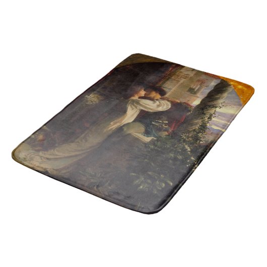 Romeo und Julia (von Frank Dicksee) Badematte (Schrägansicht)